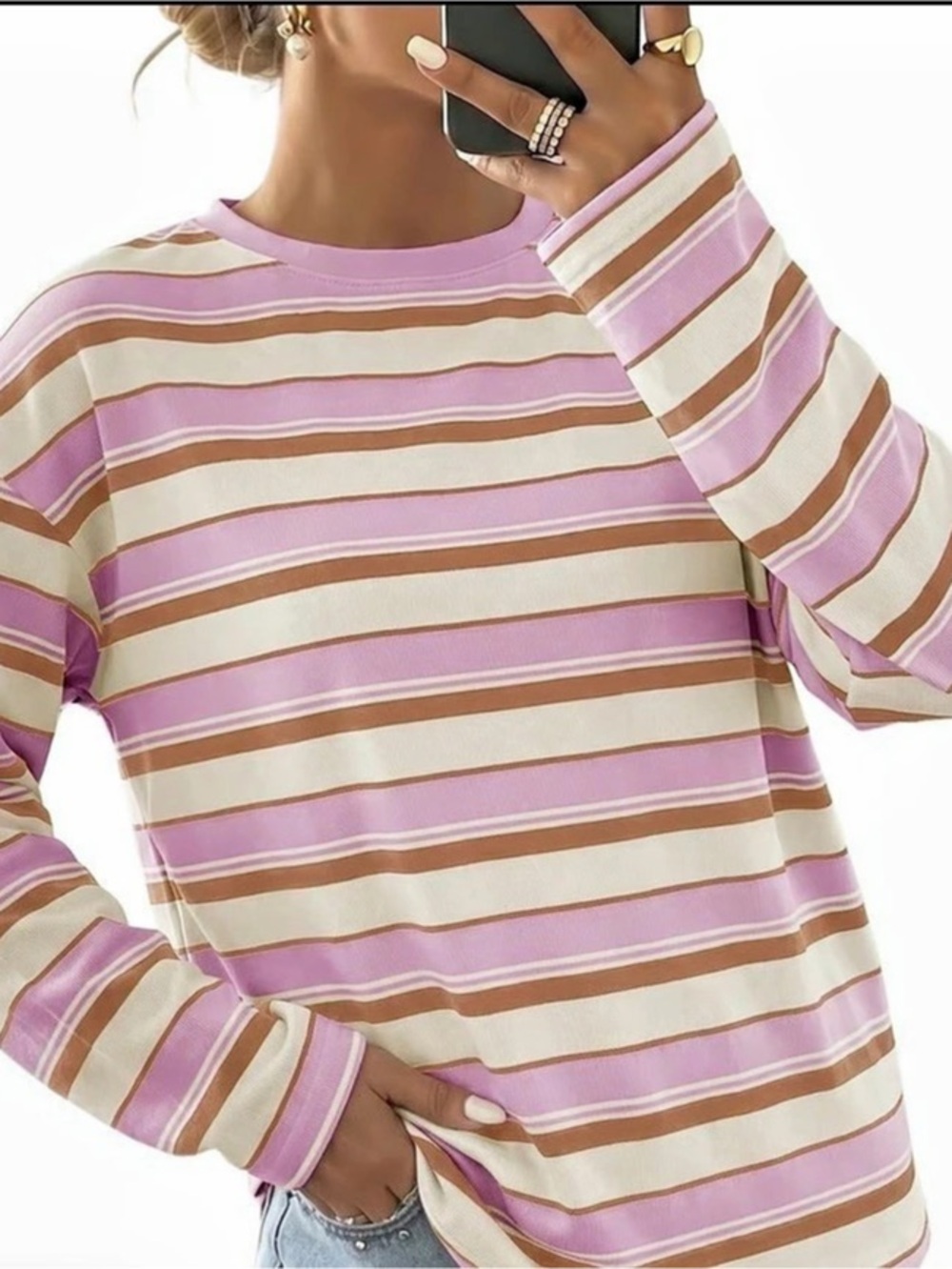 NWT Dokotoo Stripe Loose Long-sleeve Shirt - Women’s size small